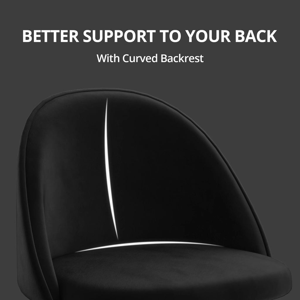 Black Velvet Upholstered Dining Chairs Set of 4 Y450