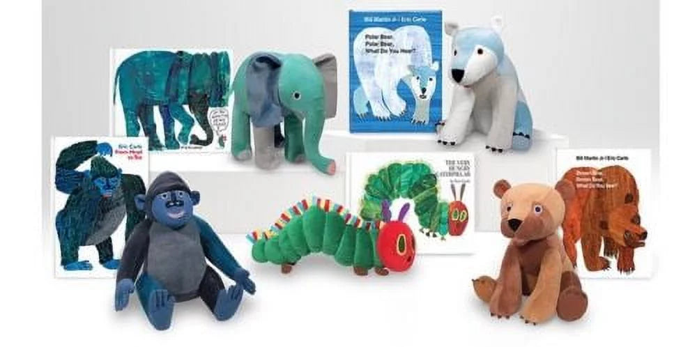 Set Of 5 Plush & Book 12” Stuffed Q115690