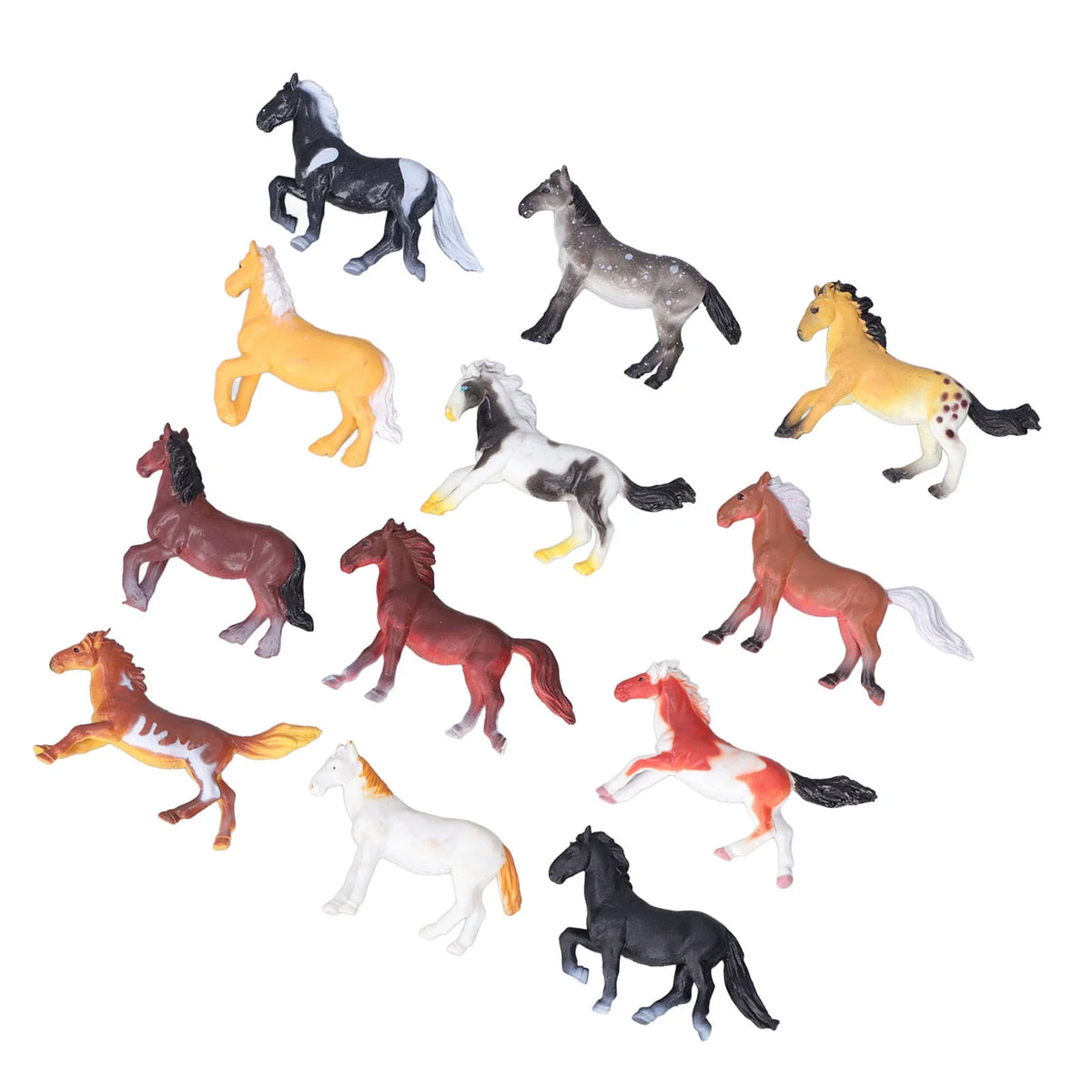 12Pcs Plastic Toy Horses Horse Figurine V84462