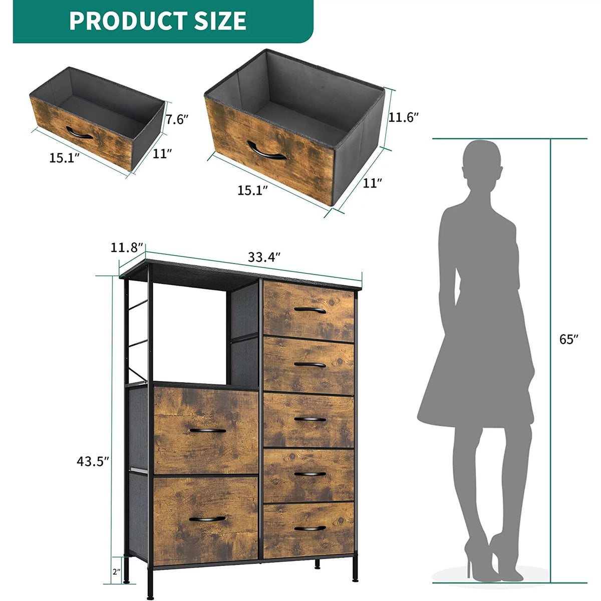 8 Drawer Fabric Dresser X2268