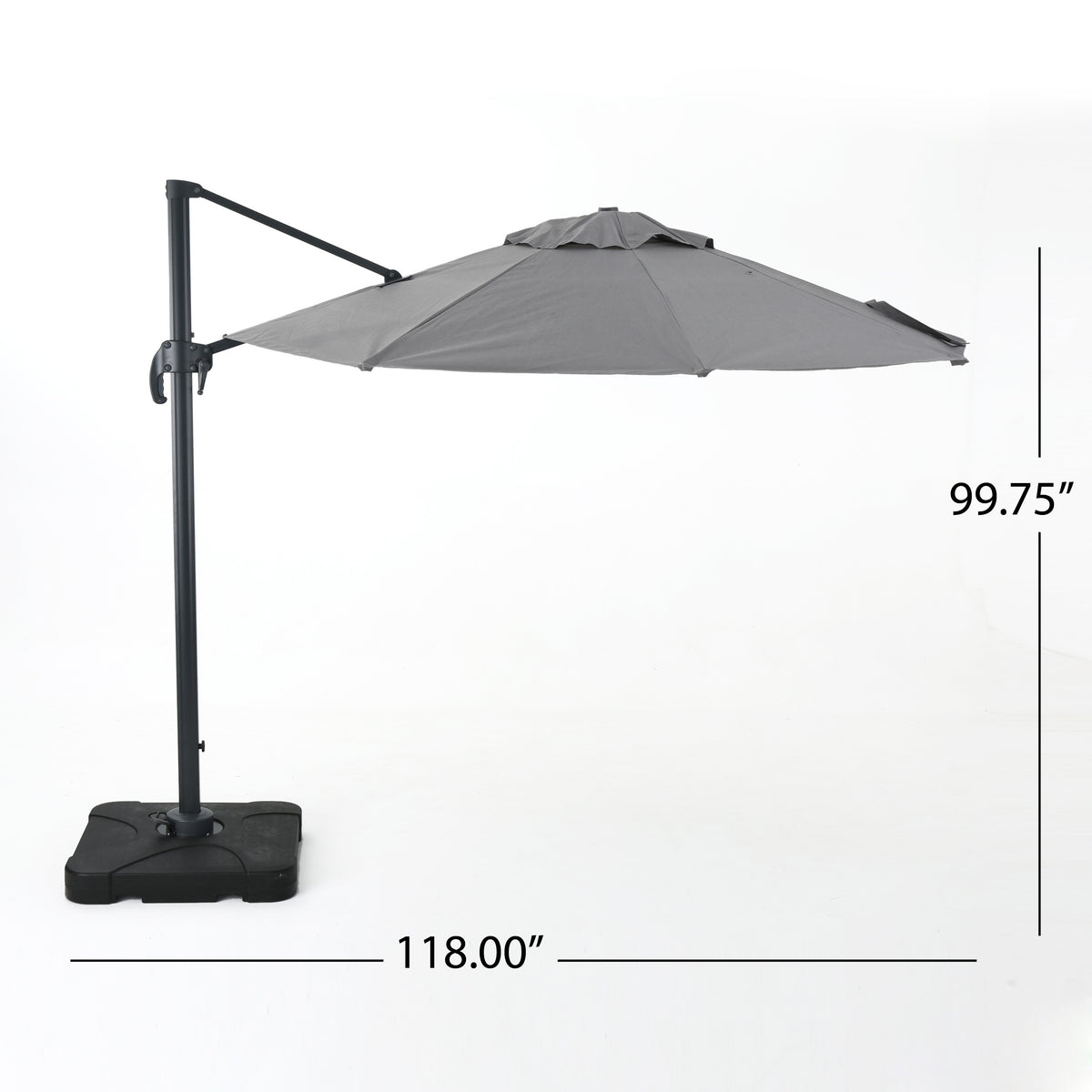 Gray and Black Cantilever Canopy Umbrella Q89607