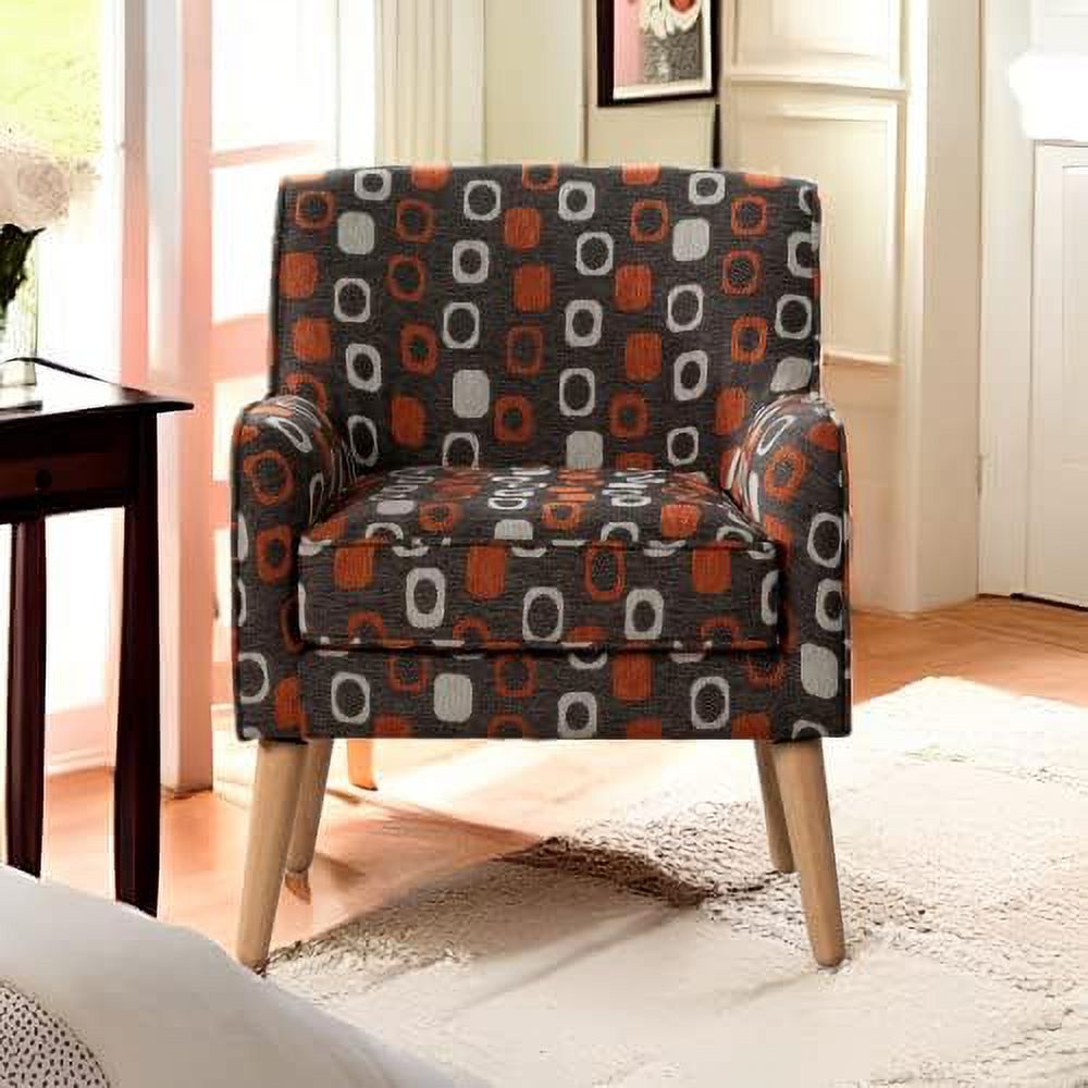 Grey Pattern Linen Fabric Accent Chair I15208