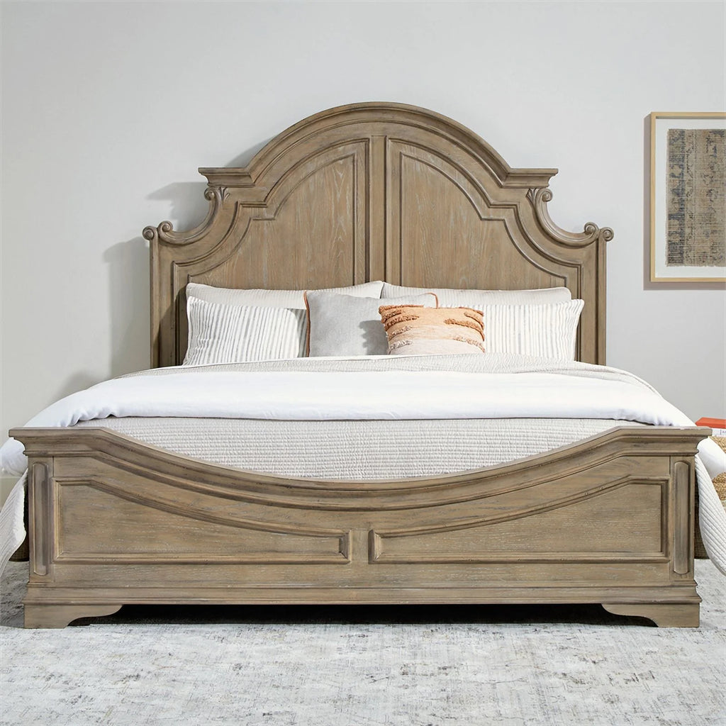King Panel Bed in Weathered Bisque V618