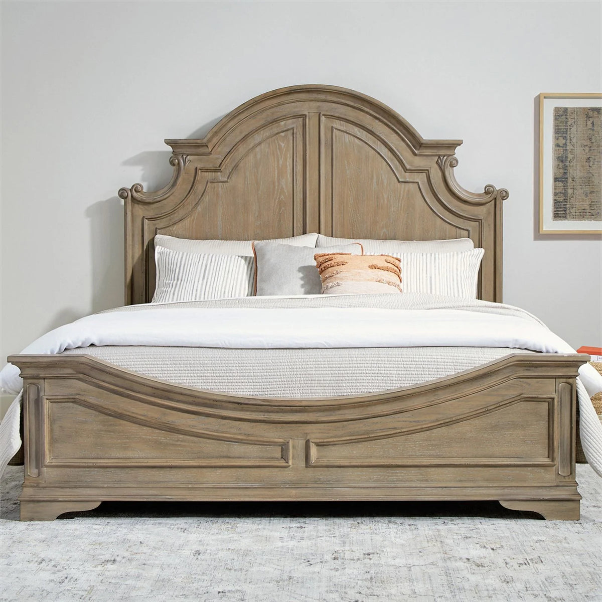 King Panel Bed in Weathered Bisque V618