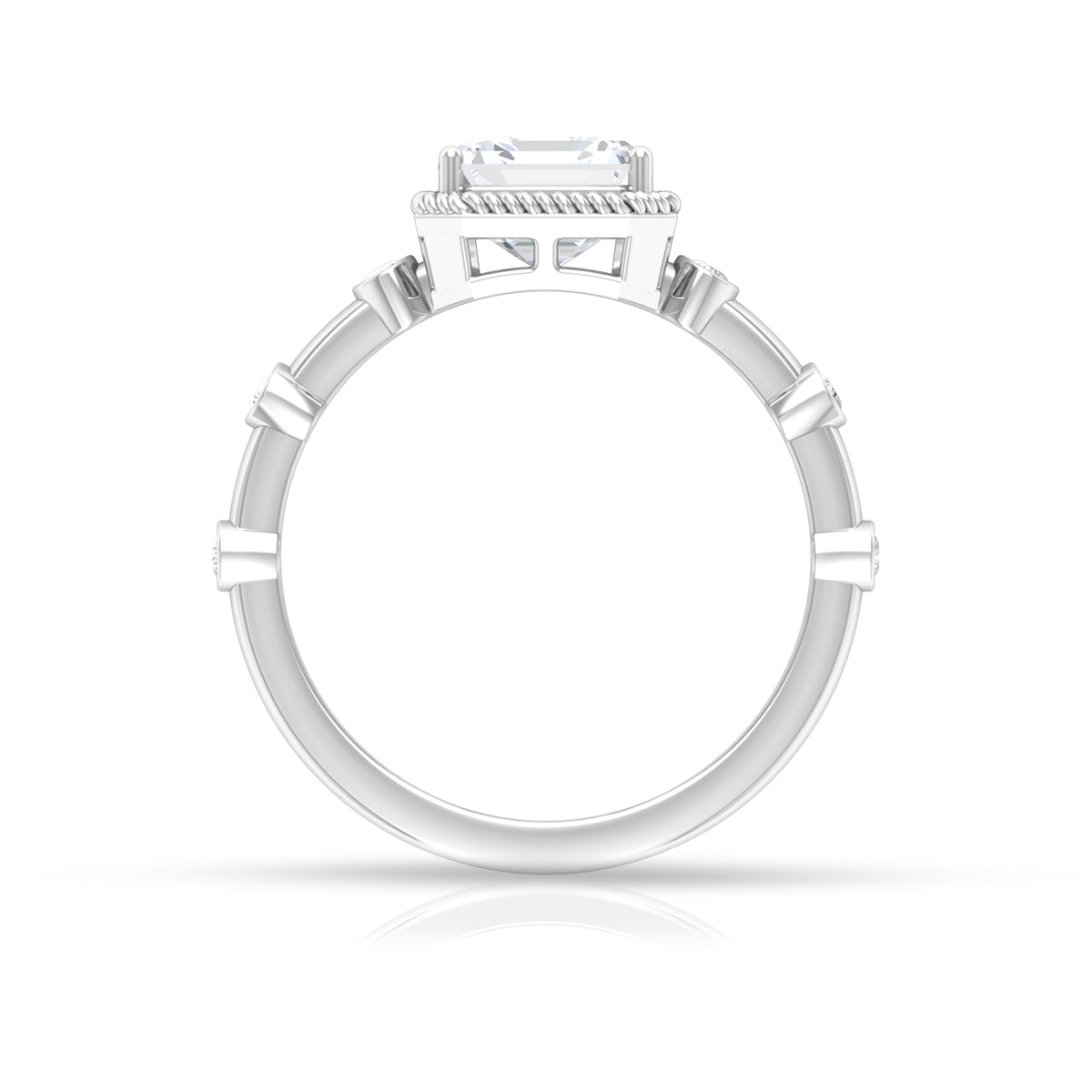 Moissanite Solitaire Engagement Ring - 8 MM - 925 Sterling Silver M686481