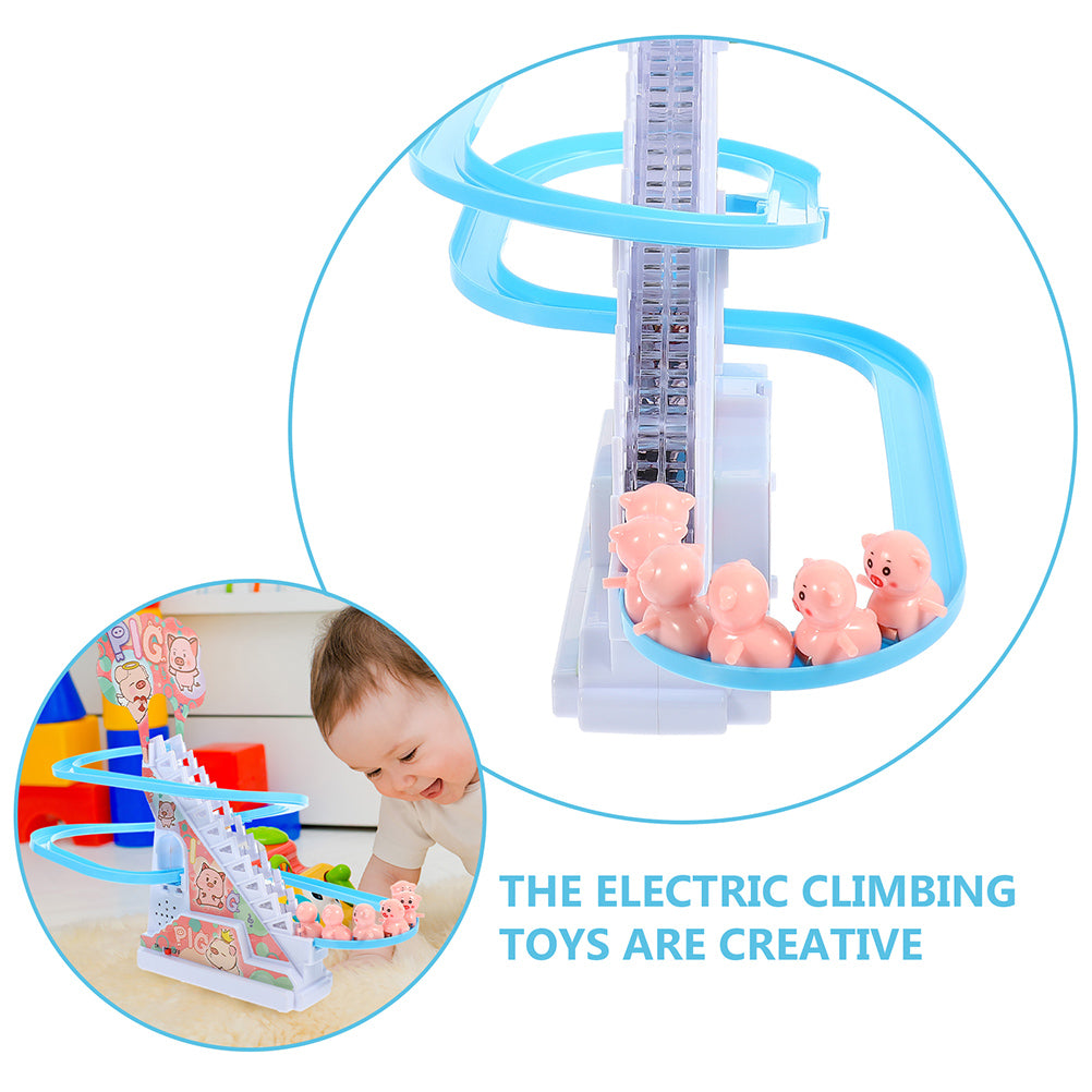 Piggy Sliding Toys Electric Piggy Climbing Stairs Tracks Slide Toy M92742