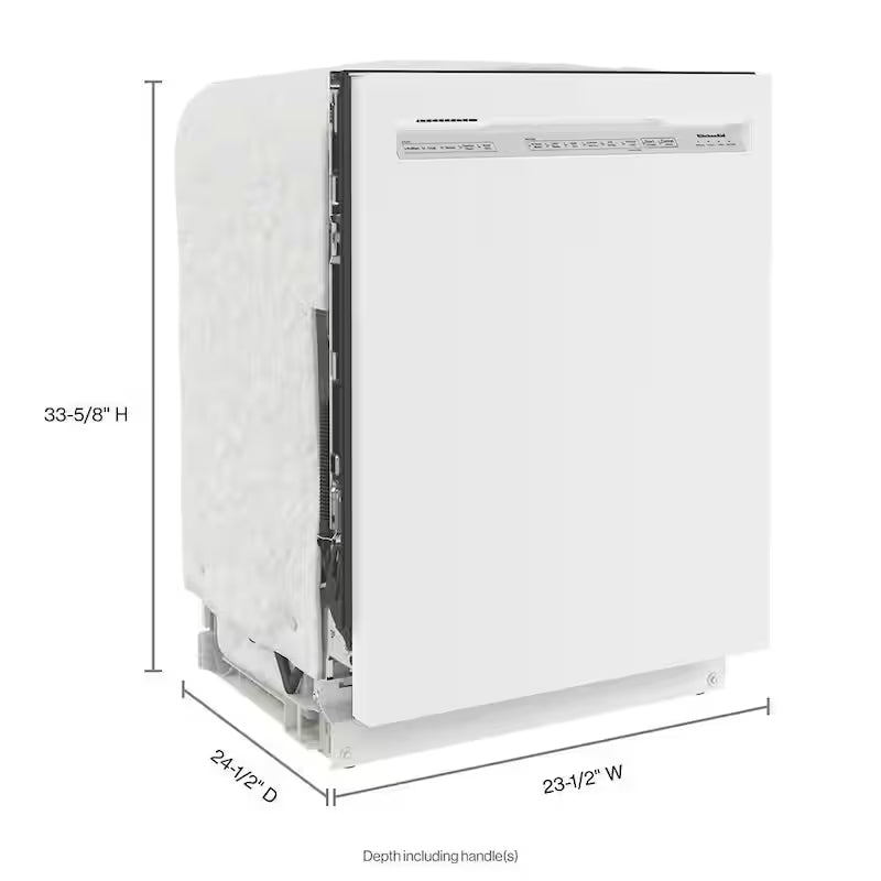 White Front Control Tall Tub Dishwasher with Third Level Rack Q1830