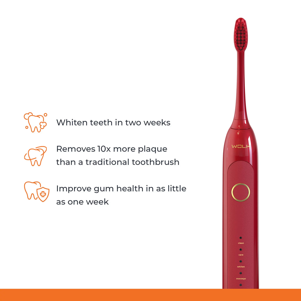 Ultra Whitening Toothbrush with Pressure Sensor, 5 Brushing Modes, 8 Brush Heads, Travel Case, Rechargeable M568599