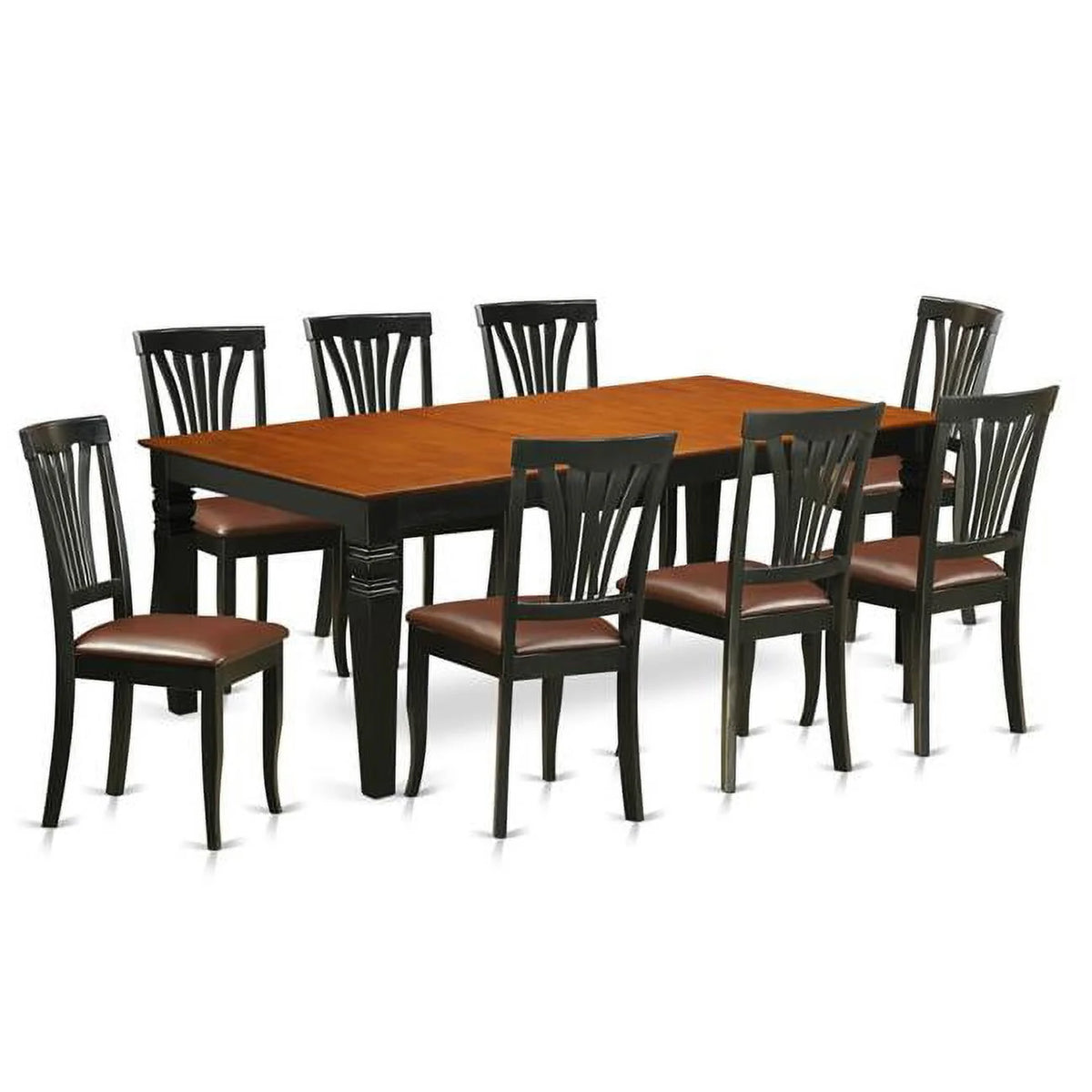 9 Piece Black Cherry Dining Table Set with 8 Chairs O283
