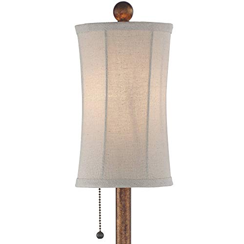 Set of 2 28" Tall Cream Fabric Bell Shade Buffet Table Lamps P3151