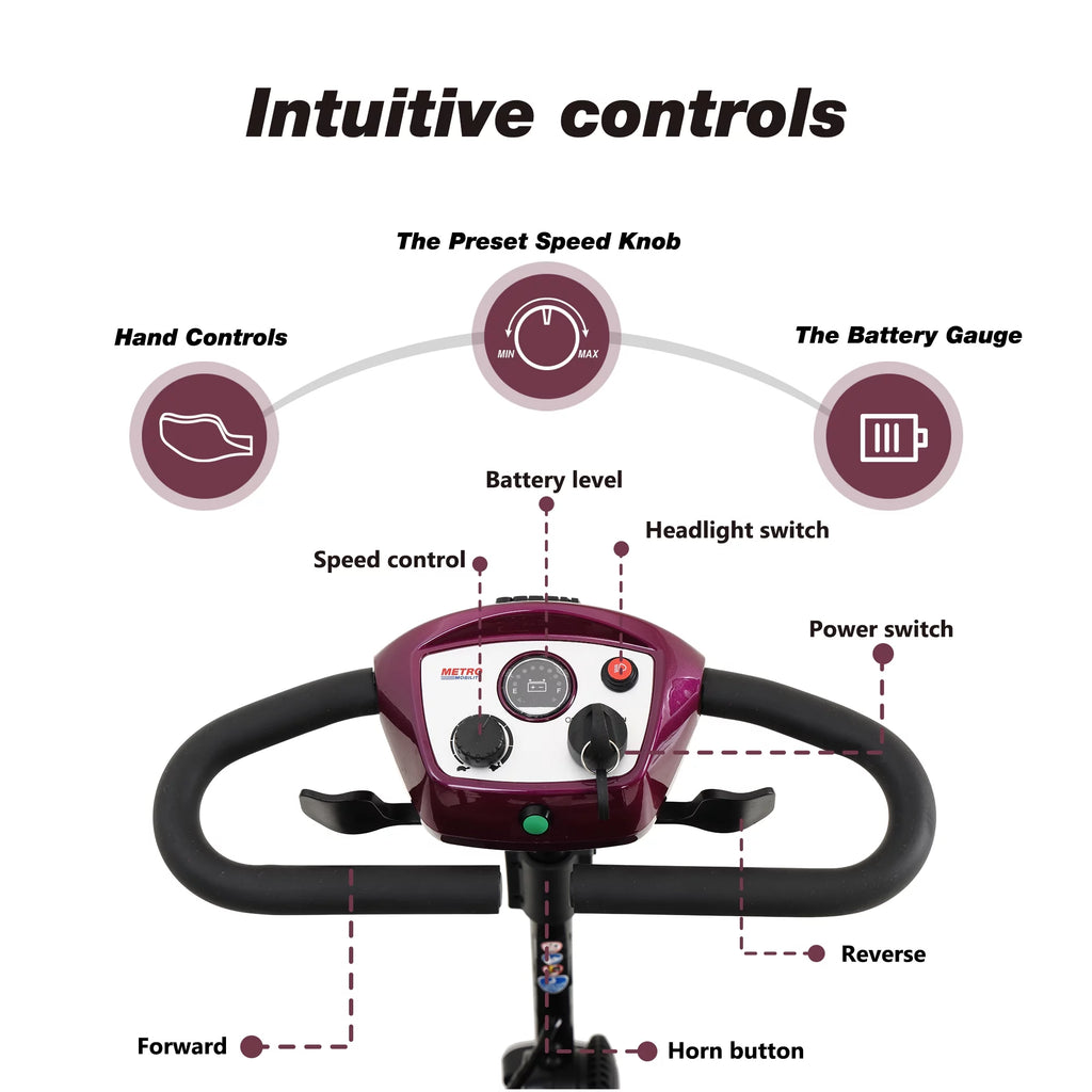 4 Wheels Compact Folding Mobility Scooter with Swivel Seat O206580