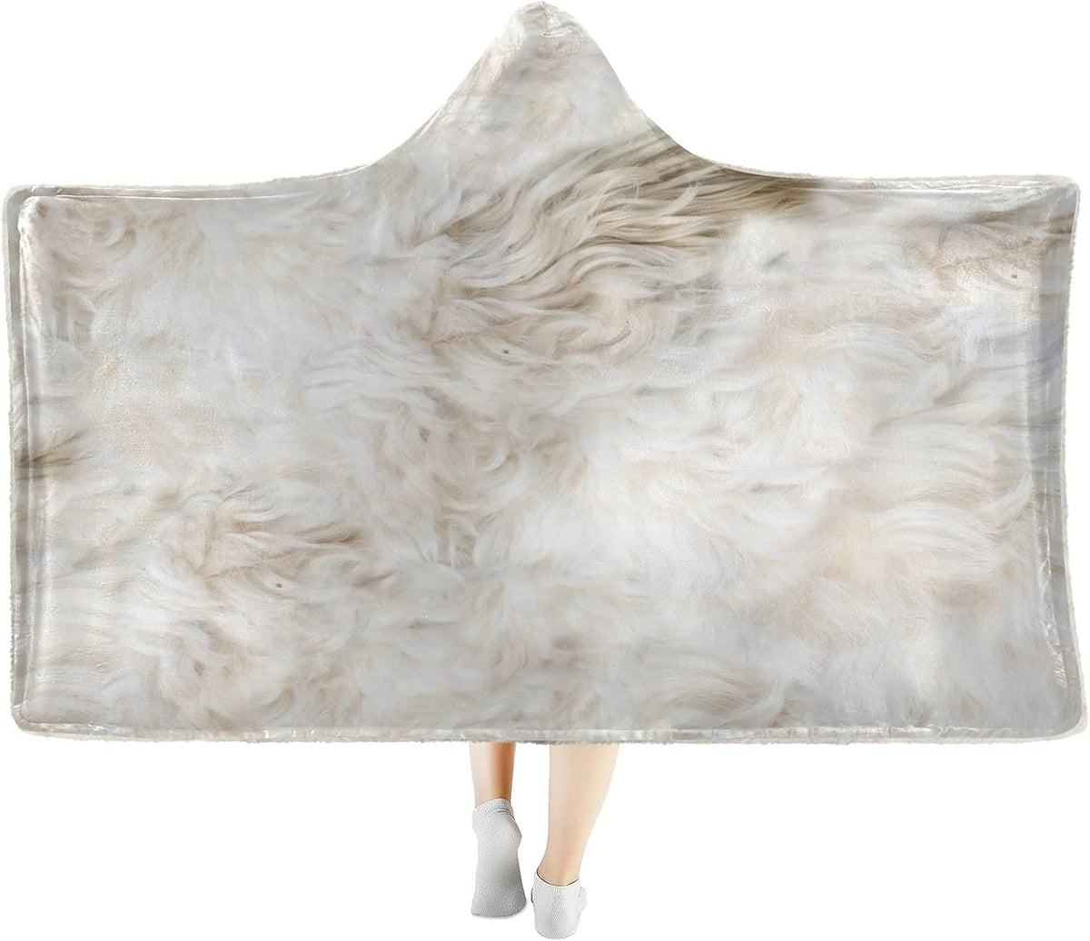 Hooded Tiger Print Sherpa Plush Throw Blanket R491281