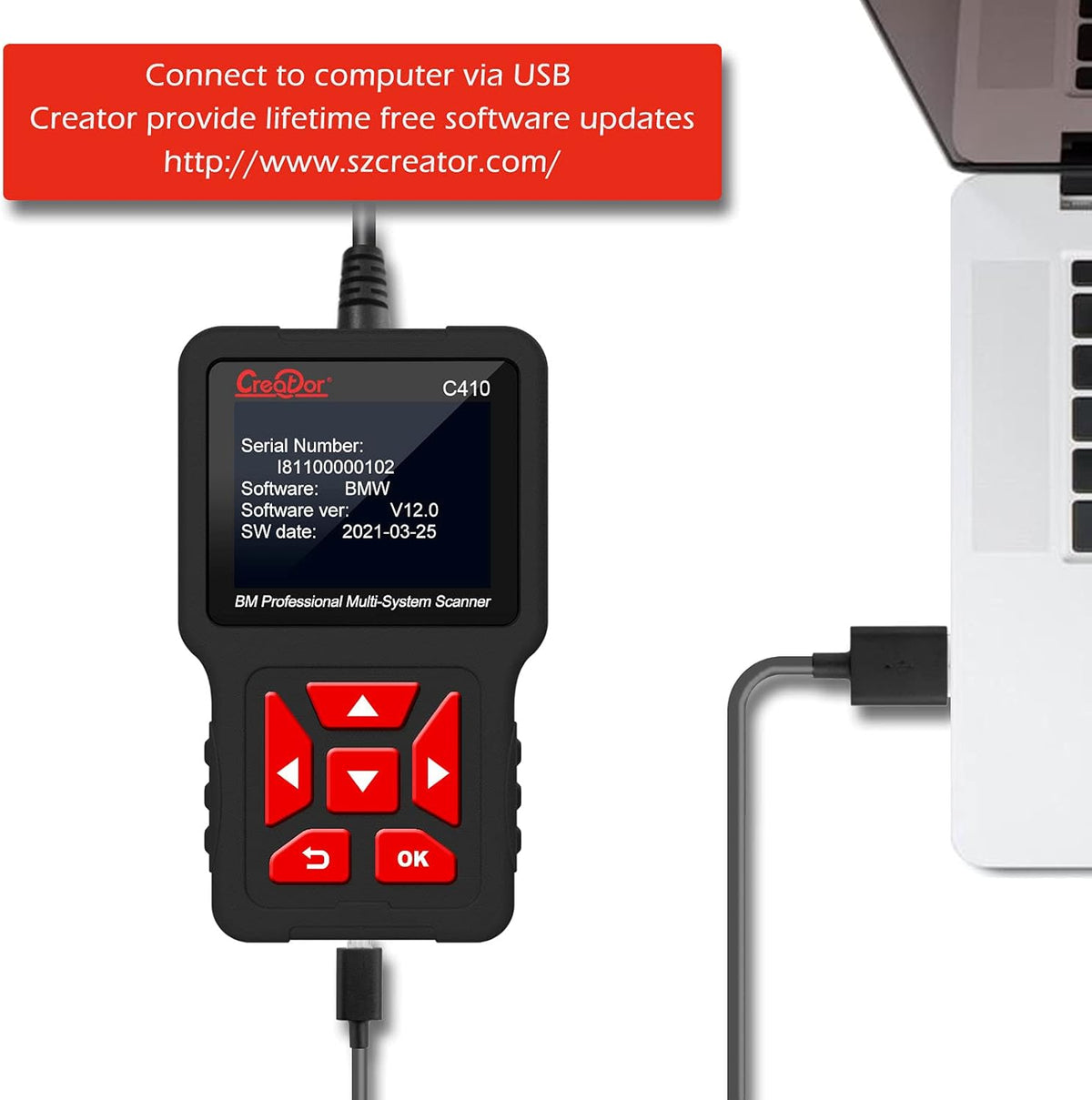 OBD2 Scanner with Battery Registration Diagnostic Scan Tool Pack of 2 I614304