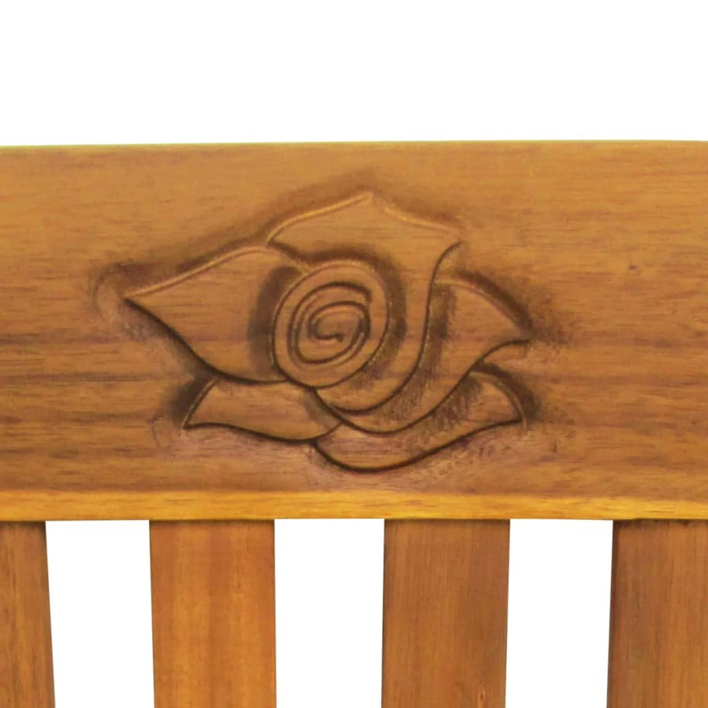 Acacia Wood Garden Bench with Red Seat Cushion A733599