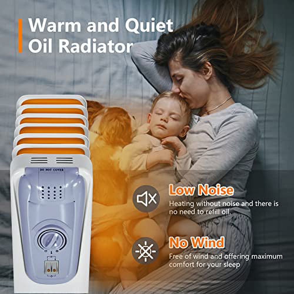 1500W Oil-Filled Radiator Heater with Adjustable Thermostat, 7 Fins G84710