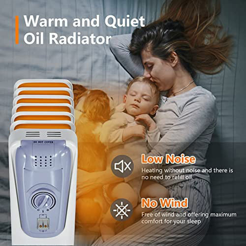 1500W Oil-Filled Radiator Heater with Adjustable Thermostat, 7 Fins G84710