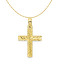 10K Yellow Gold Diamond-Cut Cross Pendant Charm with 14K Yellow Gold Rope Chain Necklace 18'' J47281