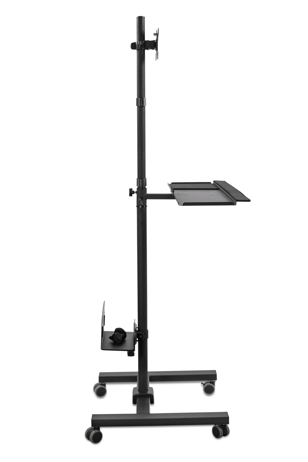 Black Mobile Cart with Monitor Mount and CPU Holder E2800