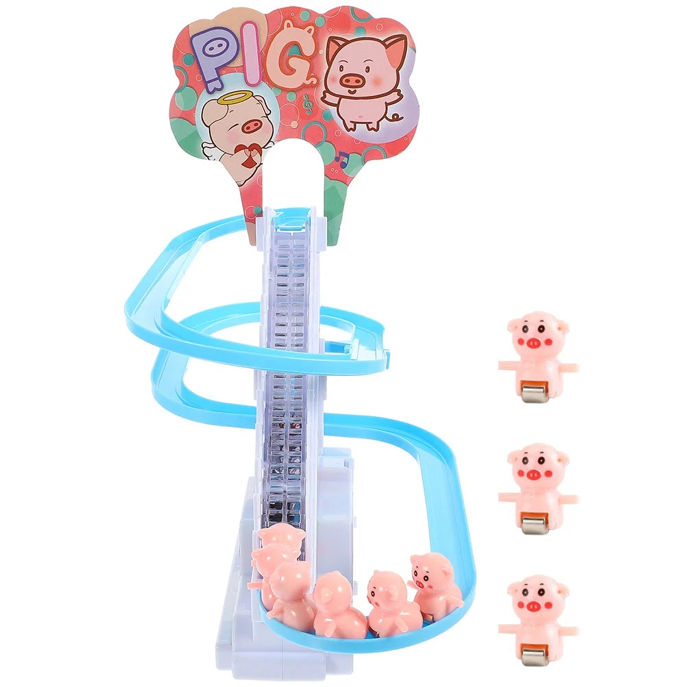 Piggy Sliding Toys Electric Piggy Climbing Stairs Tracks Slide Toy M92742