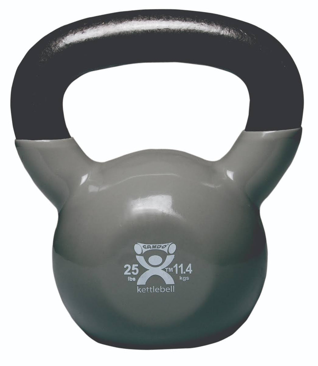 Vinyl Coated Kettlebell 25 lbs Silver M463958