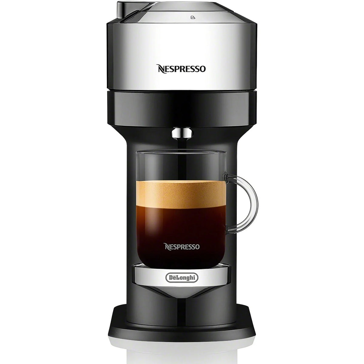 Chrome Coffee and Espresso Maker with Black Milk Frother U8527