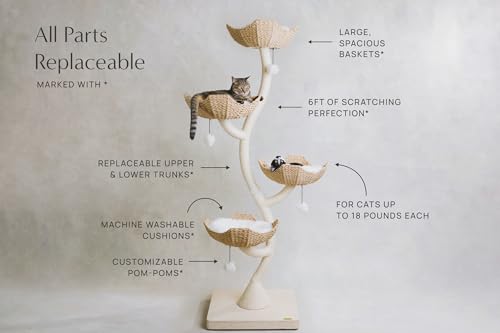 73" Tall Modern Cat Tree Scratching Tower B9948