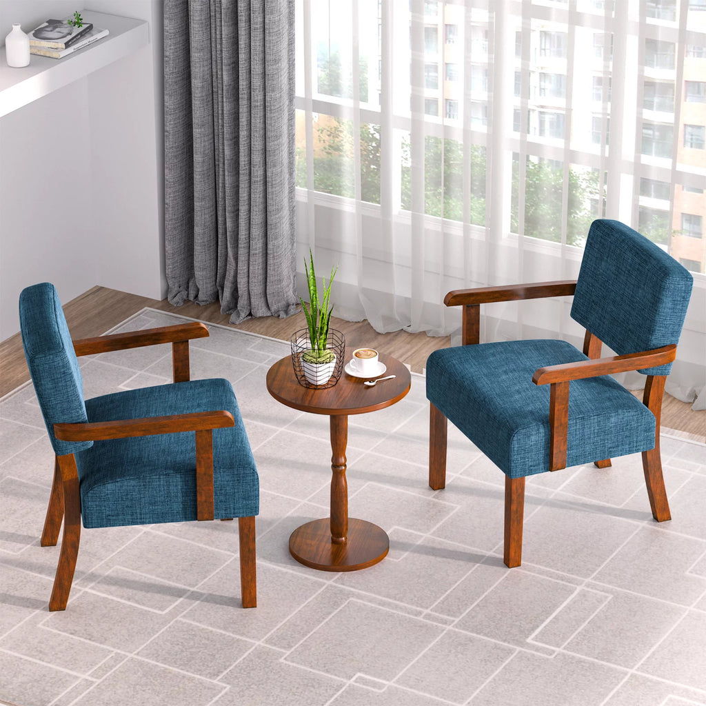 Set of 2 Blue Upholstered Accent Armchairs X57788