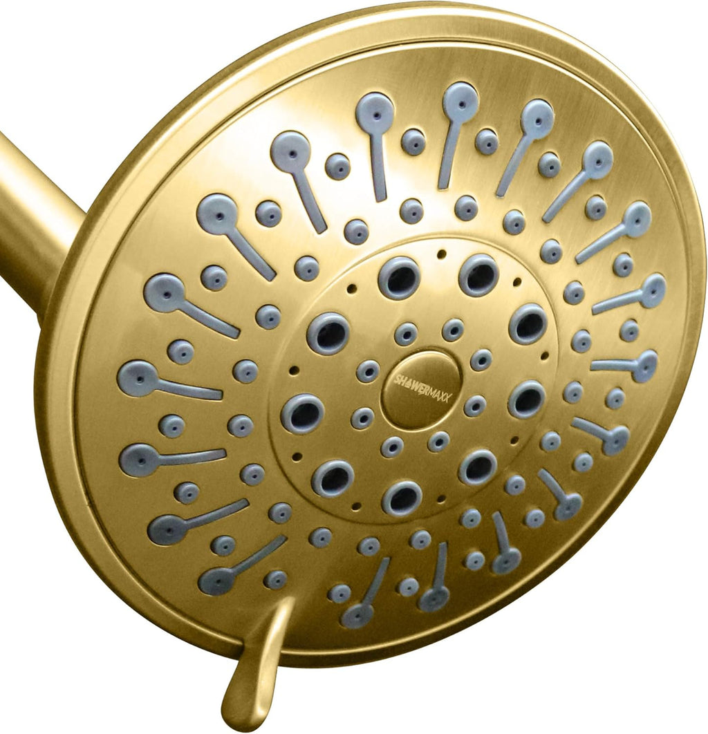 Polished Brass/Gold 5 inch Adjustable High Pressure Shower Head, Pack of 2 N21456