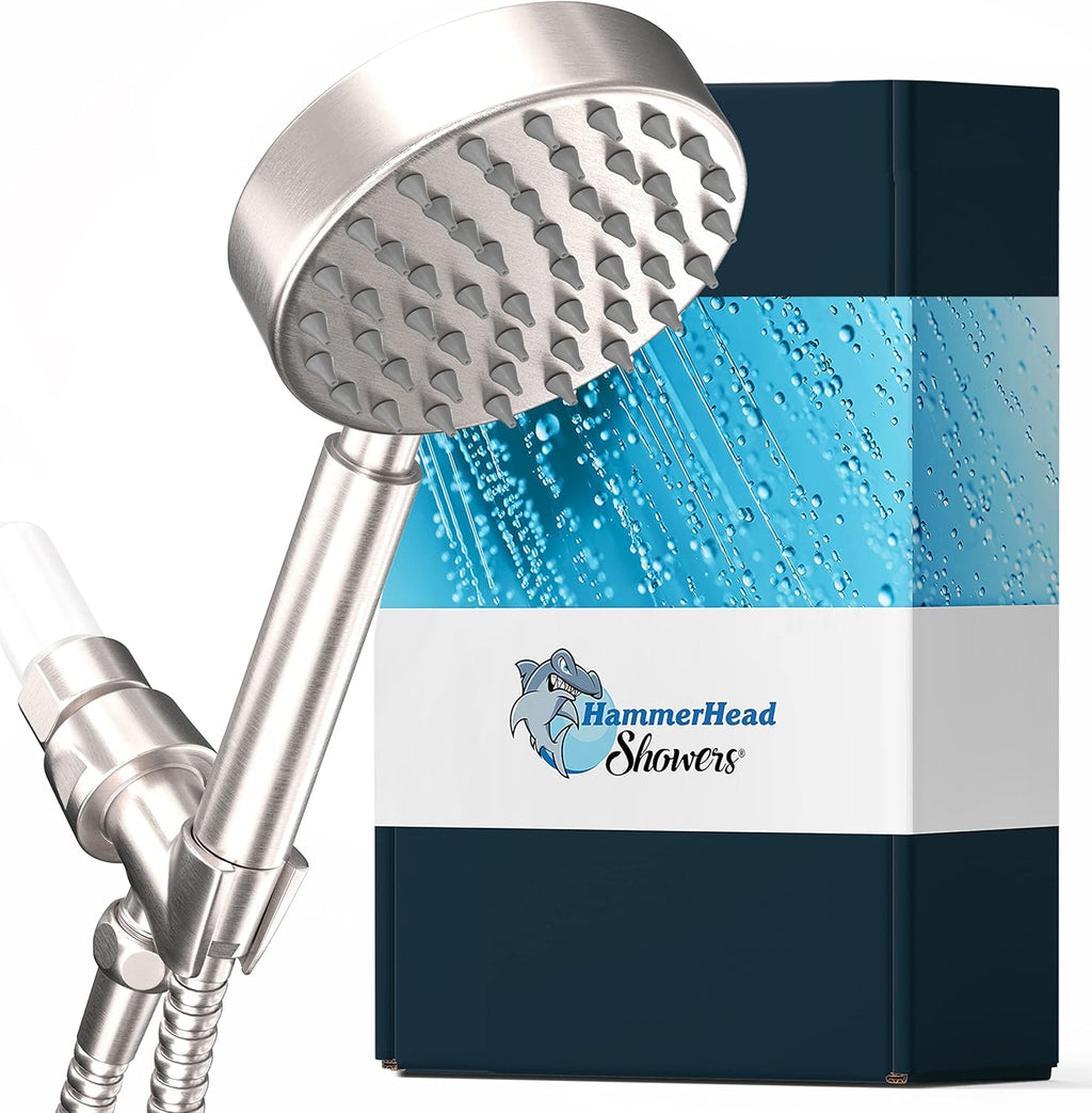 Polished Chrome 2.5 GPM Handheld Shower Head with Hose and Brass Holder A760