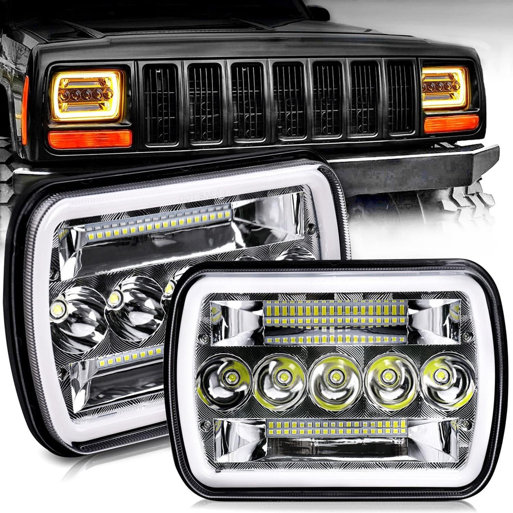 Amber 5x7 inch Sealed Beam LED Headlight Pack of 2 I78782