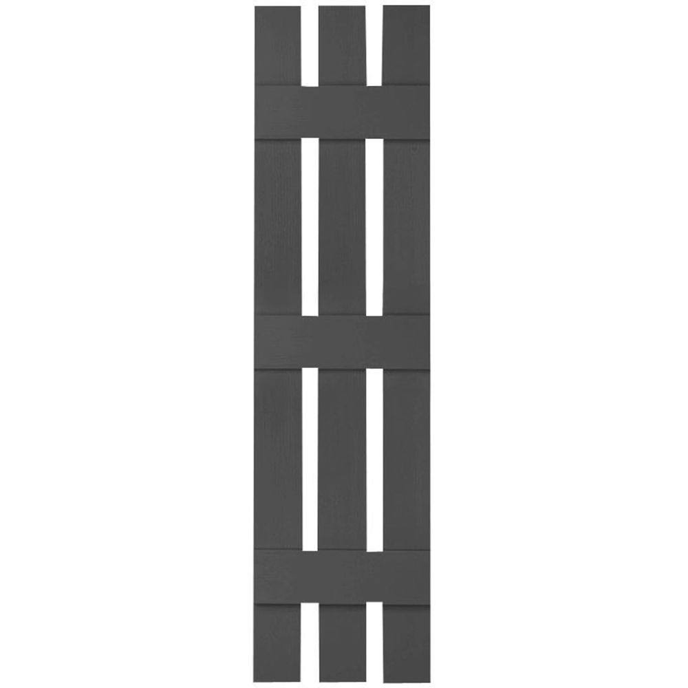 Tuxedo Grey Vinyl Board-n-Batten Shutters M862736