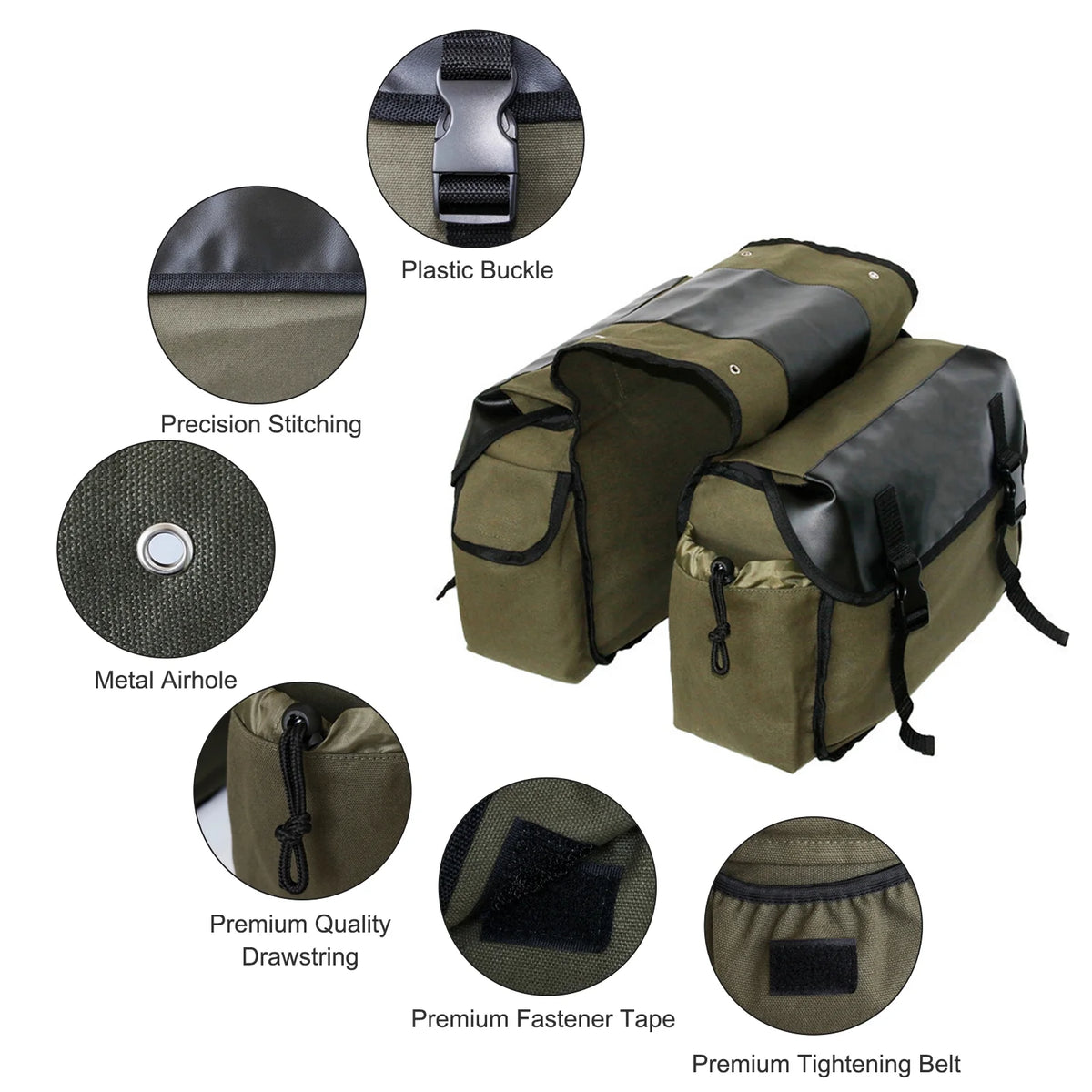 Canvas Waterproof Motorbike Saddle Bag W4136