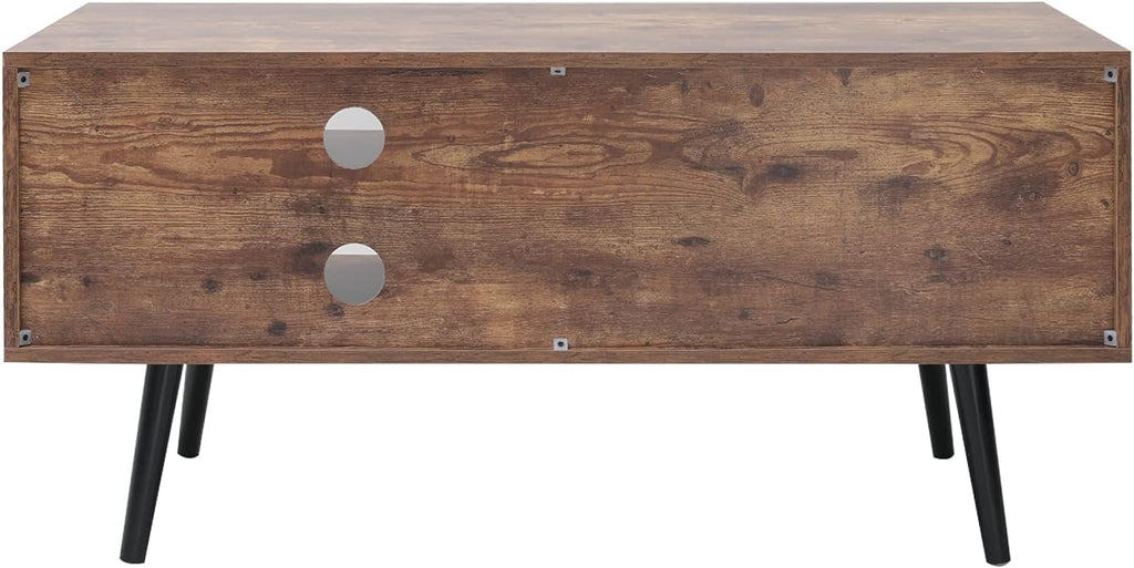 Rustic Brown TV Stand with Open Storage Shelves and Cabinet K78242