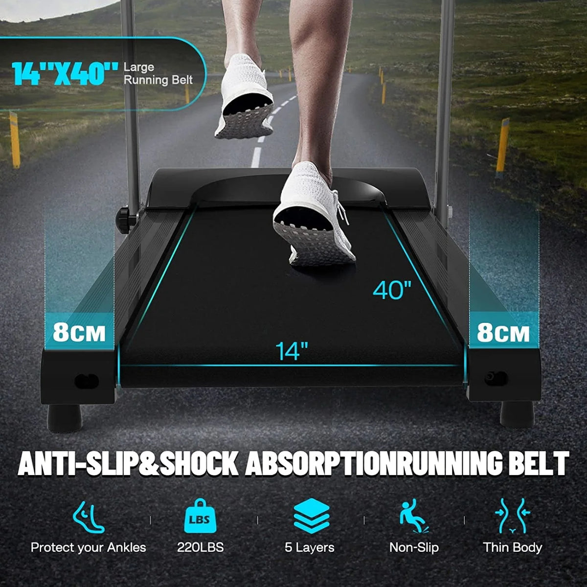Foldable Electric Treadmill with LCD Monitor S109608
