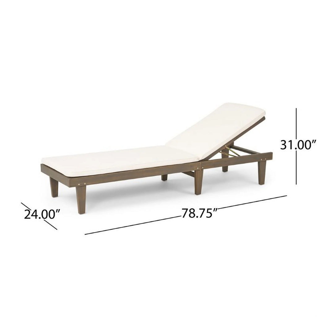 Acacia Wood Chaise Lounge S7917