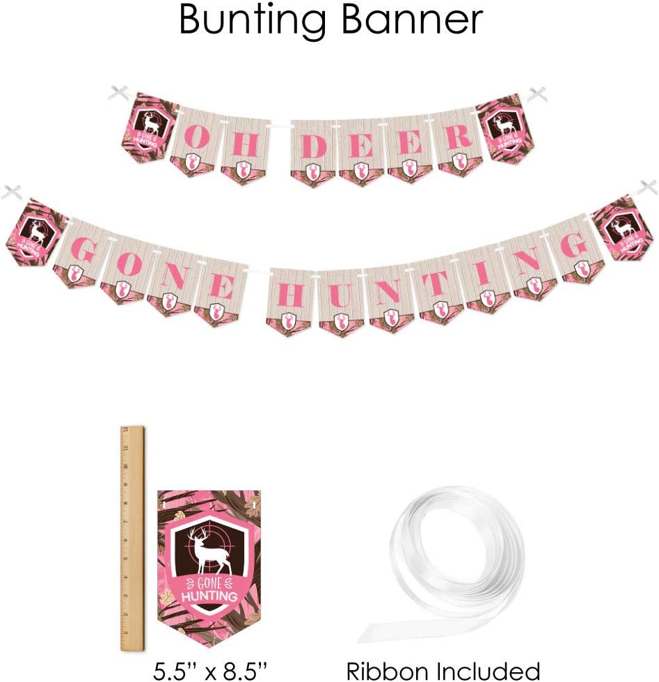 Pink Gone Hunting Deer Hunting Camo Banner Decoration Kit G792298