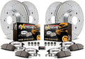 Carbon Fiber Ceramic Brake Pads and Drilled Slotted Brake Rotors G1191