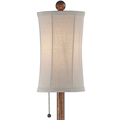 Set of 2 28" Tall Cream Fabric Bell Shade Buffet Table Lamps P3151