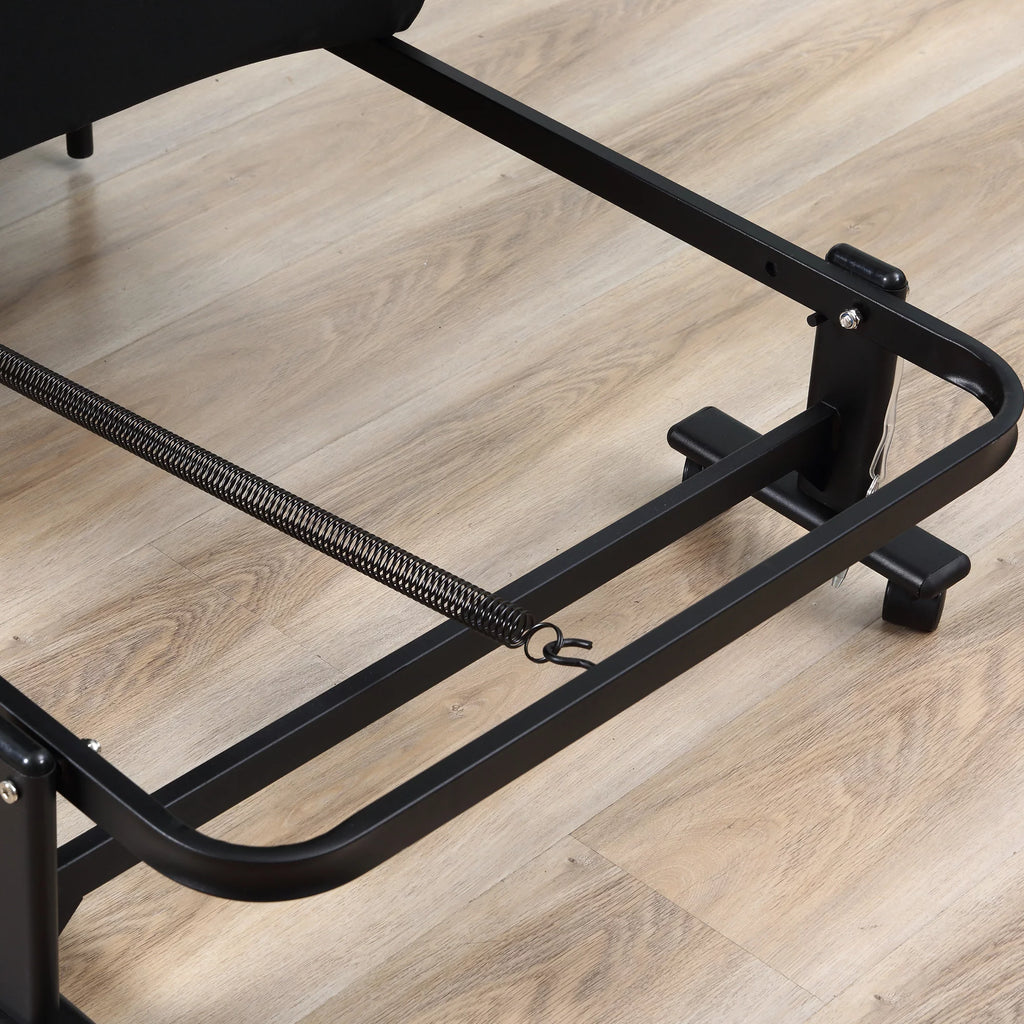 Folding Bed with 3.25" Mattress and Metal Frame on Wheels, Dark Grey O356571