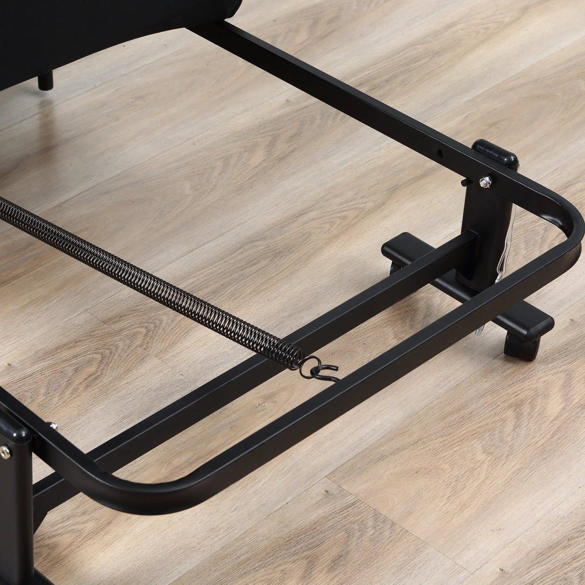 Folding Bed with 3.25" Mattress and Metal Frame on Wheels, Dark Grey O356571