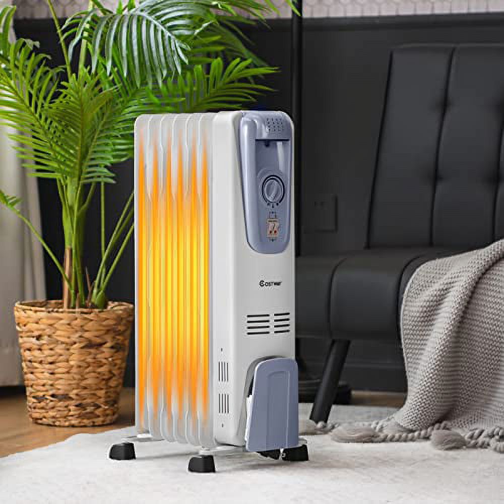 1500W Oil-Filled Radiator Heater with Adjustable Thermostat, 7 Fins G84710
