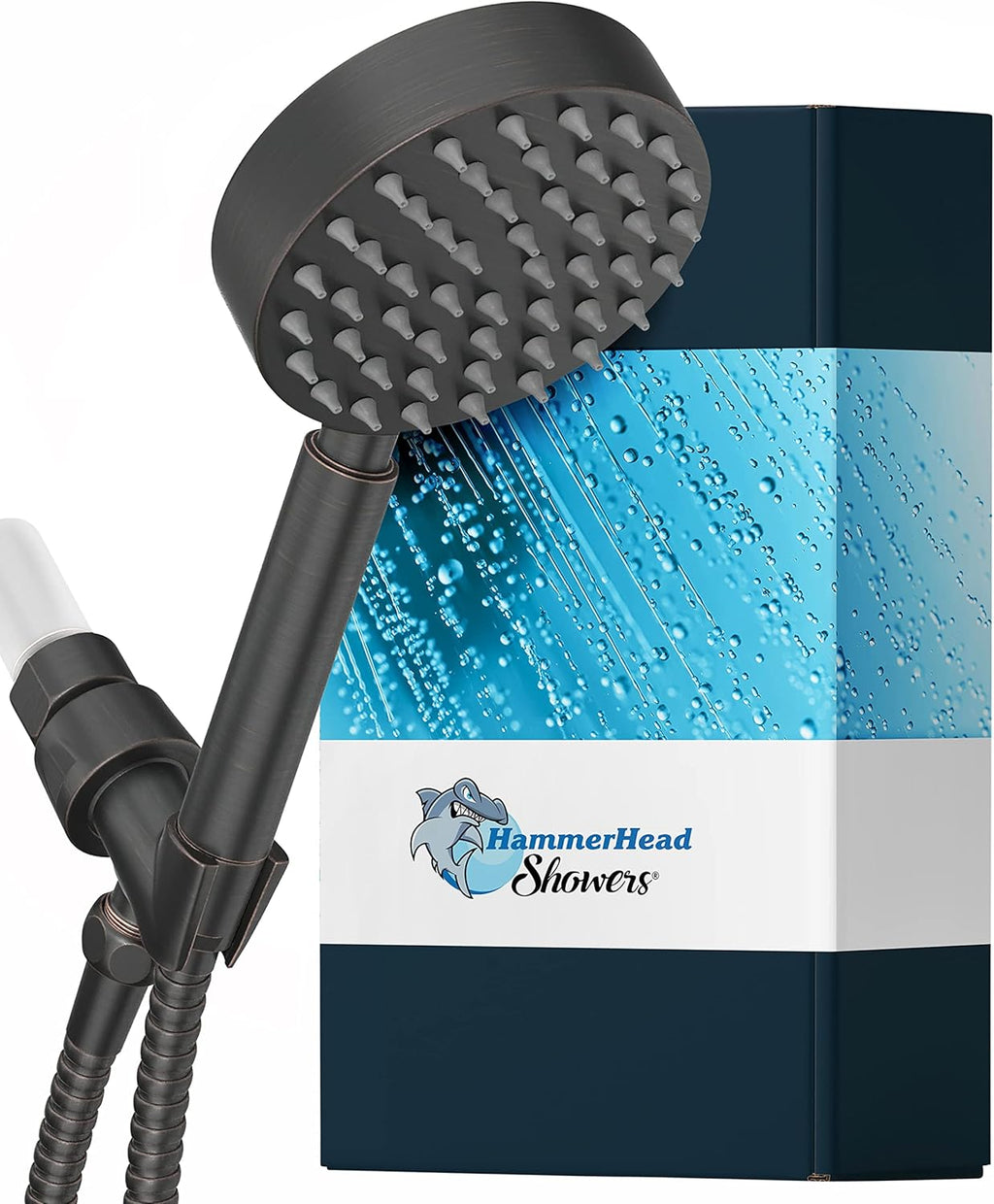 Polished Chrome 2.5 GPM Handheld Shower Head with Hose and Brass Holder A760