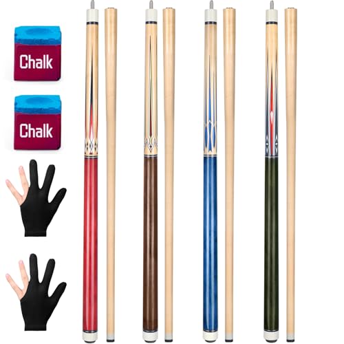 4 Pcs 58 Inch Canadian Maple Wood Pool Cue Stick W13582