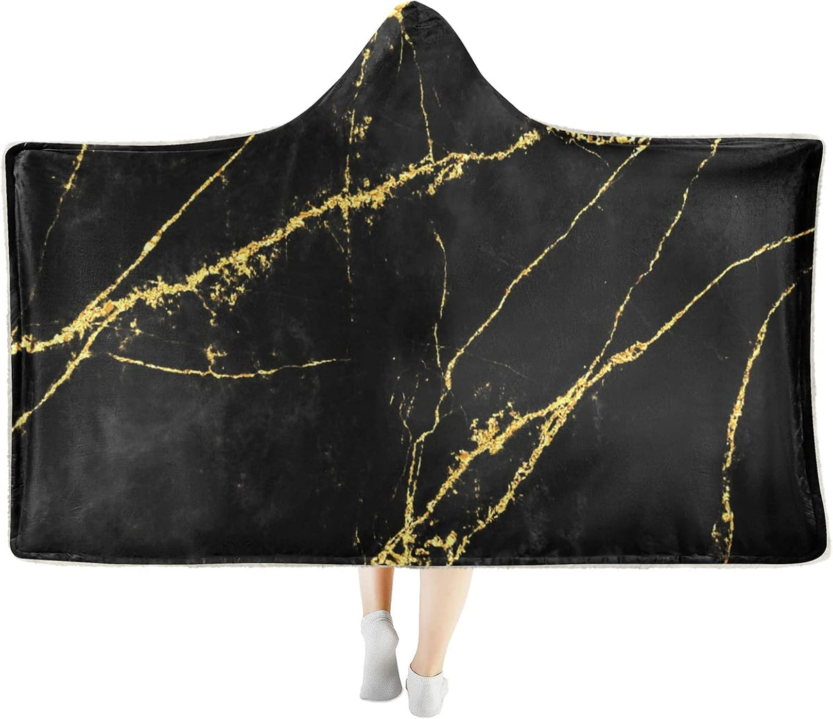 Hooded Tiger Print Sherpa Plush Throw Blanket R491281