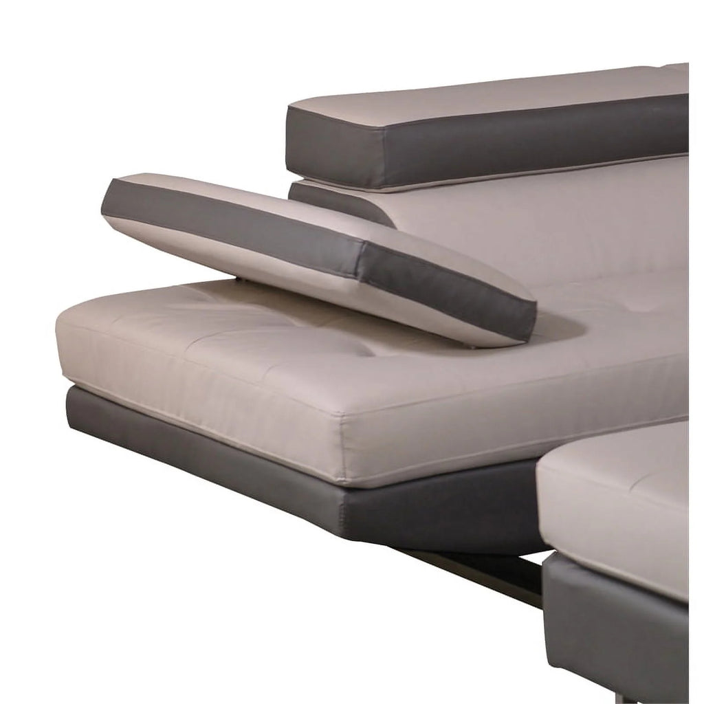 Faux Leather Sectional with Left Arm Facing O756428