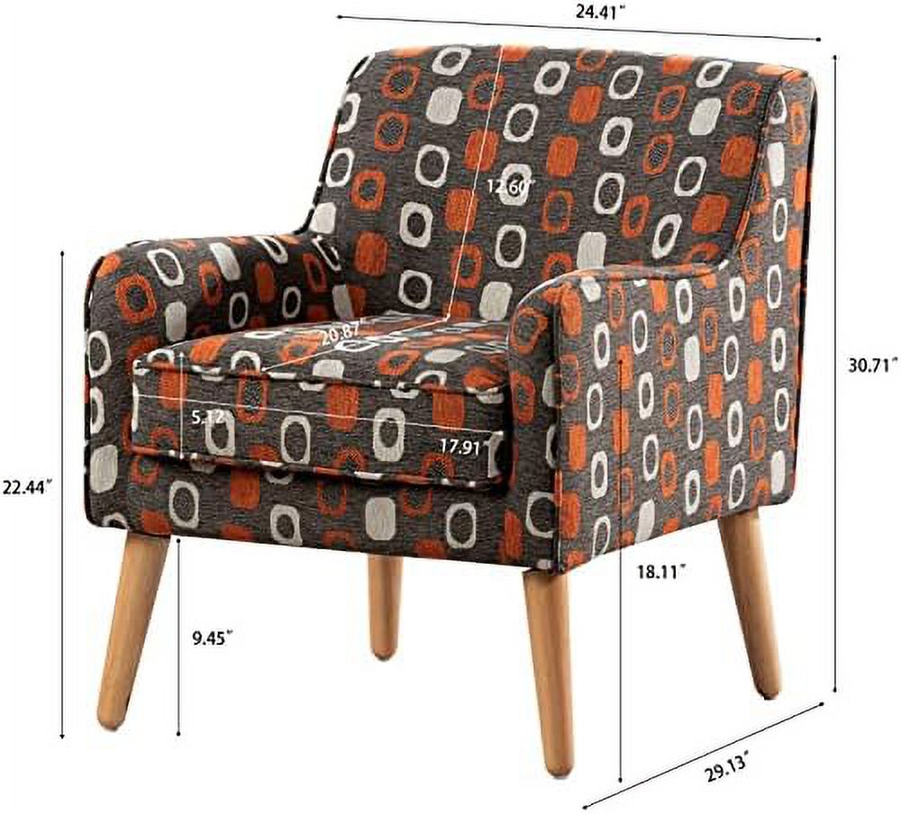Grey Pattern Linen Fabric Accent Chair I15208