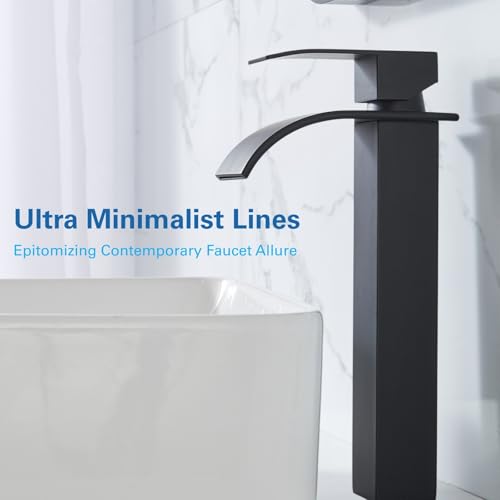 Brushed Nickel Waterfall Single Handle Bathroom Sink Faucet with Pop-up Drain I843