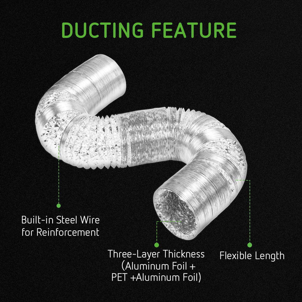 6 Inch 390 CFM Inline Fan Carbon Filter Ducting Ventilation Kit Z524166