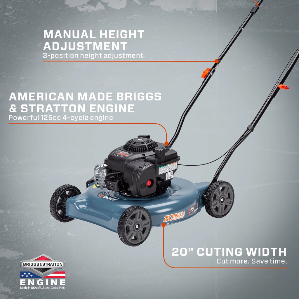 20-Inch Gas Push Lawn Mower with Side Discharge W6457