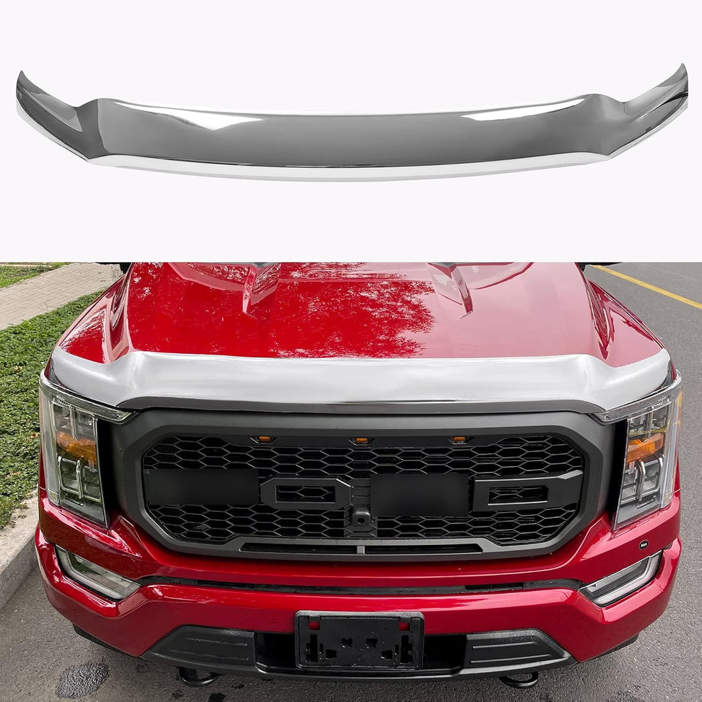 Glossy Carbon Fiber Hood Deflector for Ford F150 T190